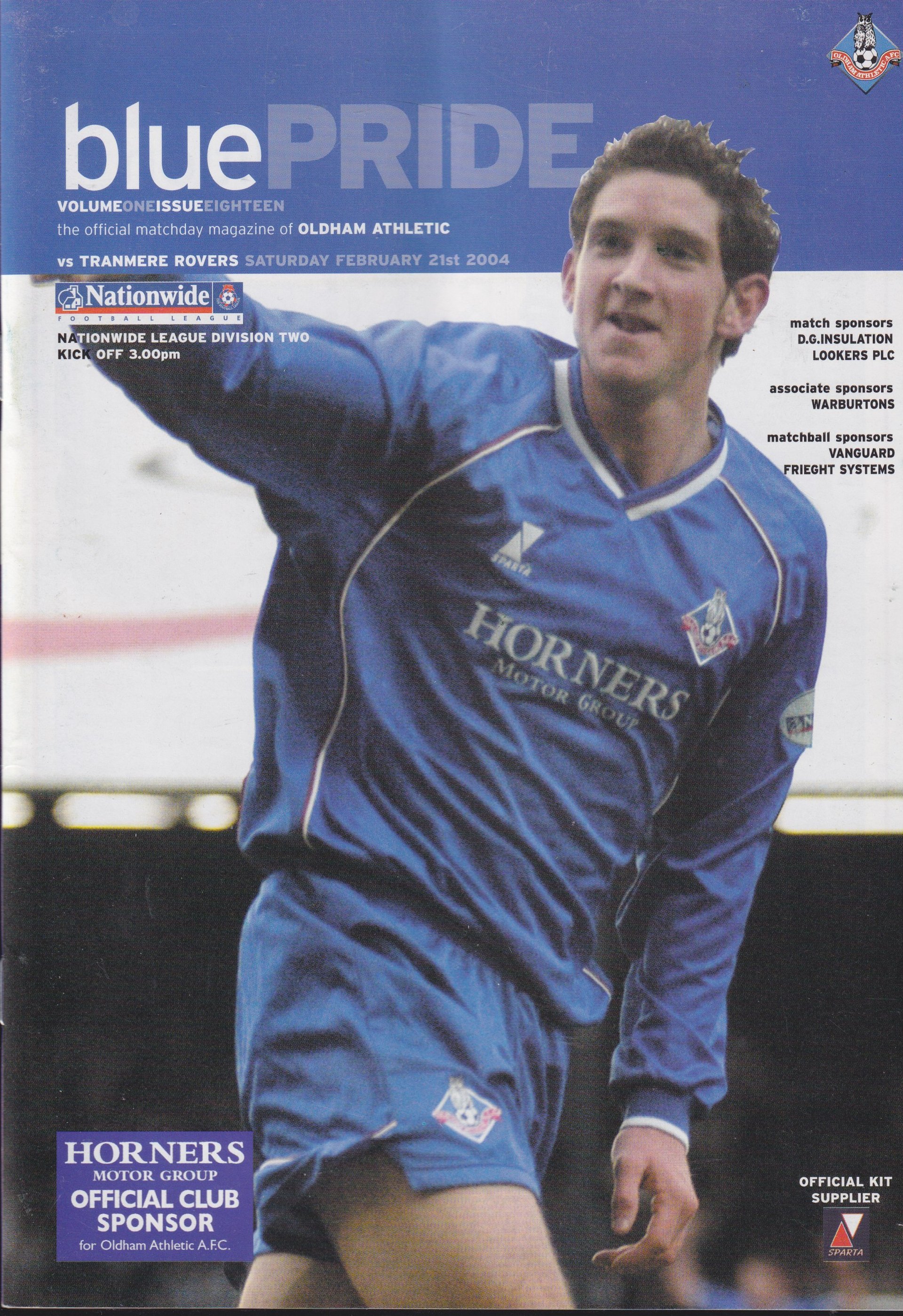 Oldham Athletic v Tranmere Rovers match programme